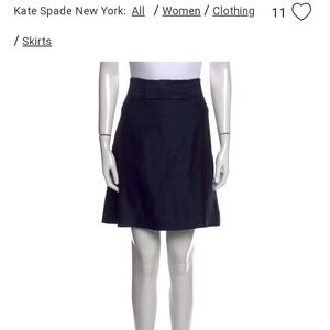 Kate SPADE NEW YORK  BOW ACCENTS KNEE LENGTH NAVY & GOLD SKIRT SIZE 2